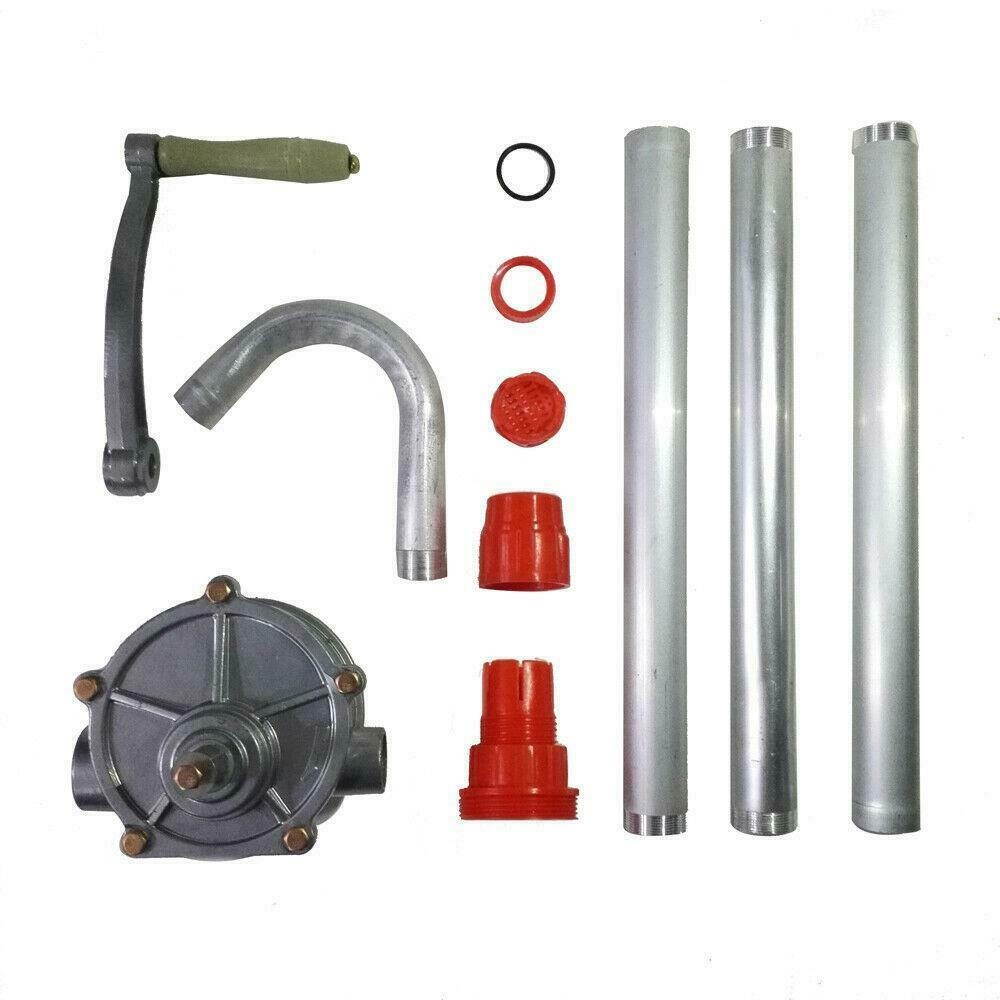 Portable 10 GPM Dispenser Fuel Hand Pump Hand Crank Aluminum Rotary Gas Oil