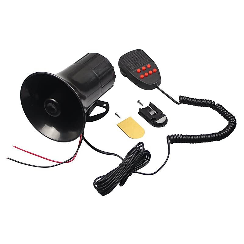 Car Siren Speaker 12v 50w 7 Tones Sound Electronic Car Siren Vehicle Horn with Mic PA Speaker System Amplifier Emergency Sound for Cars Vans Trucks Motorcycles