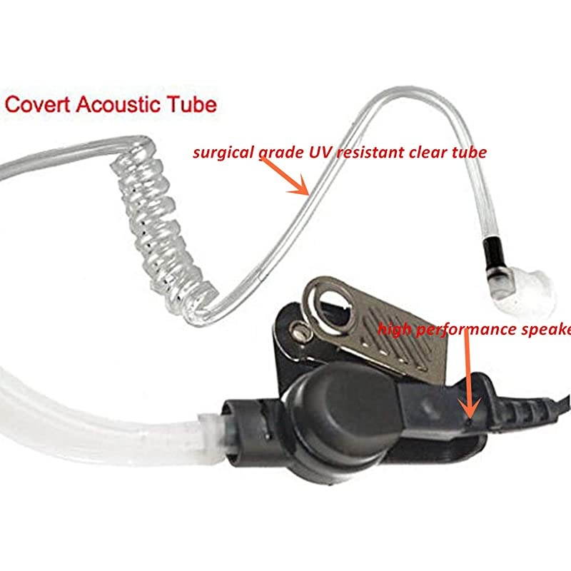 Earpiece Heads Coil Covert Acoustic Tube Compatible for Motorola Radio XPR3300 XPR3500 XIR P6620 XIR P6600 E8600 E8608 Acoustic Tube Headset Noise ReductionTwoWay Radio
