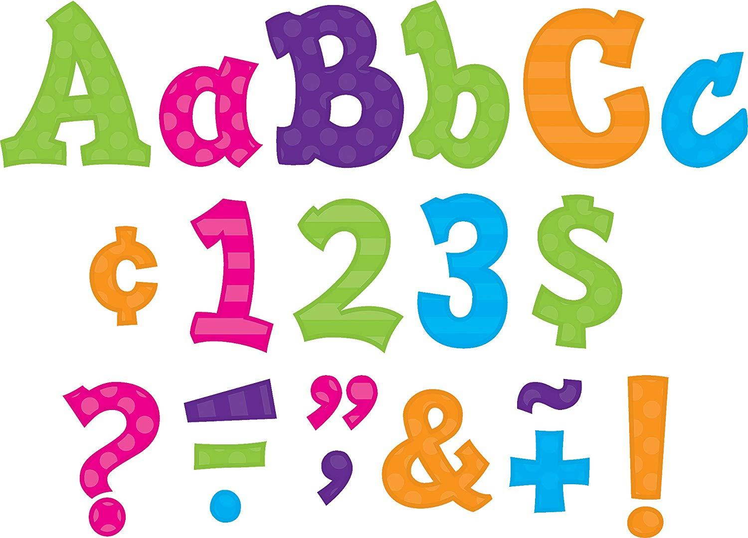 Teacher Created Resources 75261 Multi Bright Sassy Solids 5-Inch Sassy Font Letters