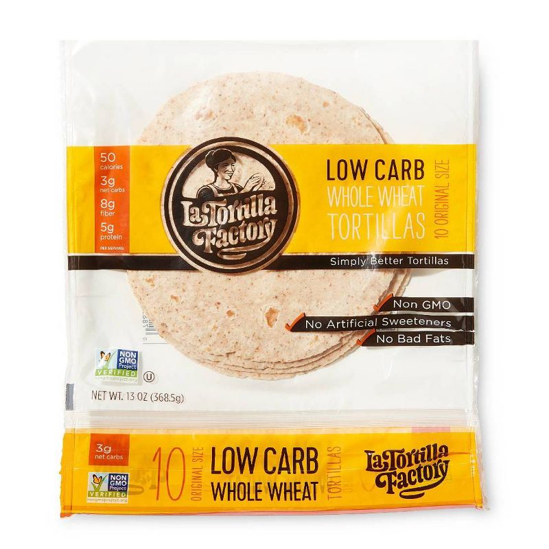 La Tortillas Factory High Fiber Low Carb Whole Wheat Tortillas - 10ct/13oz