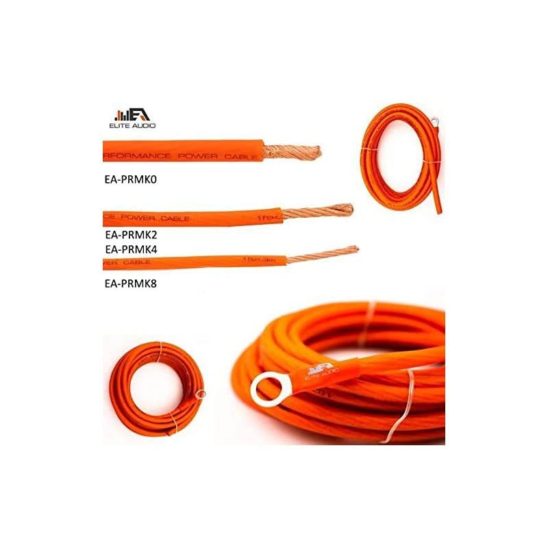 4 Gauge CCA Premium Amp Kit - EA-PRMK4 Complete Amplifier Installation Wiring Kit with 20 feet 4 AWG + 2-Channel RCA Interconnects 2000W