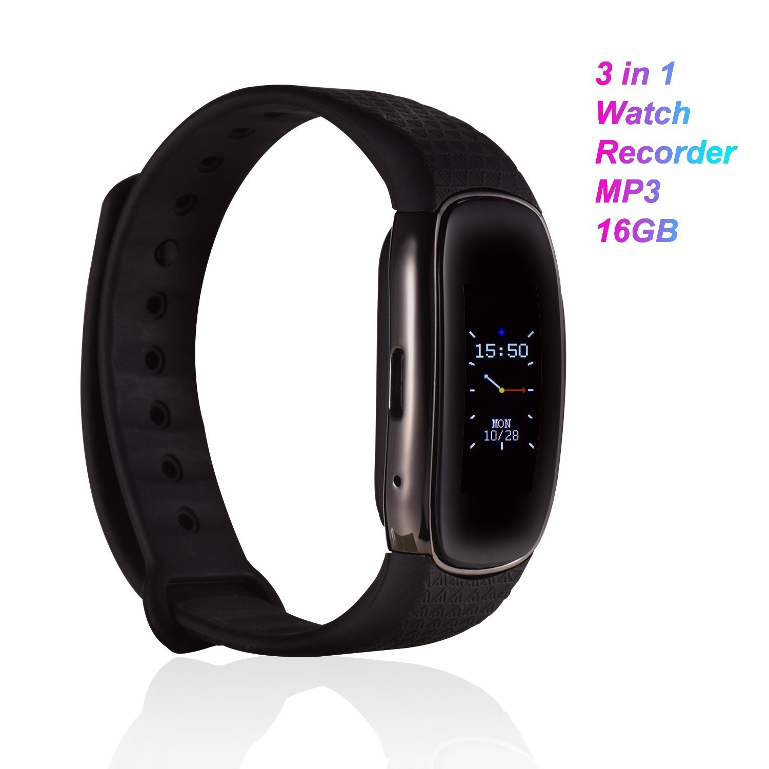 Portable Digital Voice Recorder Watch MP3 Music Player Voice-Activated Recording 16G for Meeting Lecture Interview