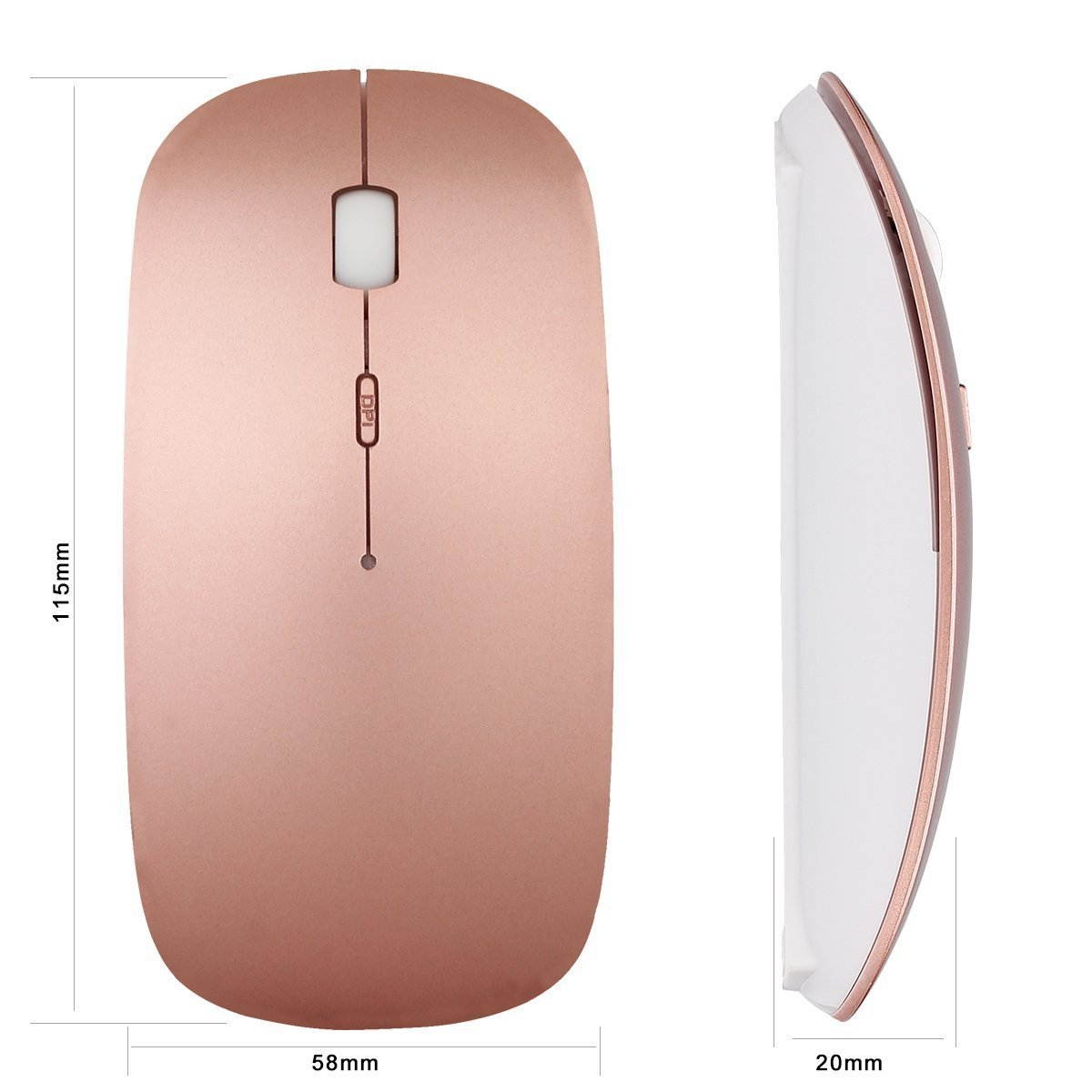 Kuwfi K108 Ultra Thin 2.4G Wireless Keyboard Mouse Combo with USB Receiver Slim Multi Color Keyboard Mouse Kit for PC/Laptop/TV BOX