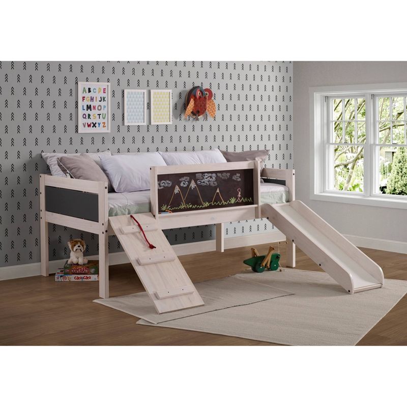 Twin Art Play Junior Low Loft White Wash/Dark Gray - Donco Kids