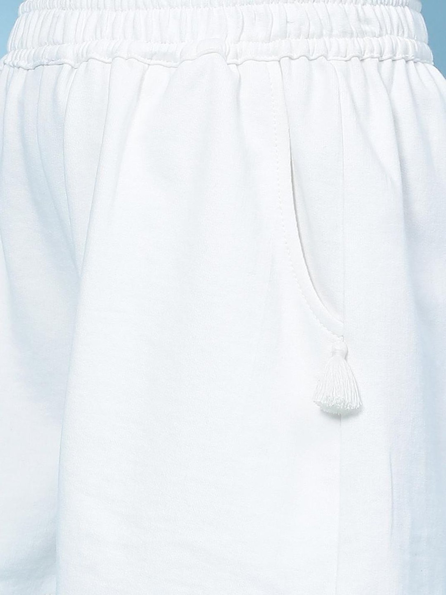 BIBA Girls White Cotton Shorts