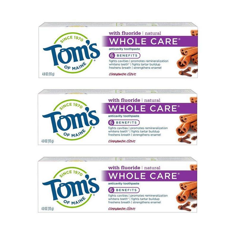 Tom's of Maine Whole Care Cinnamon Clove - 3pk/4oz