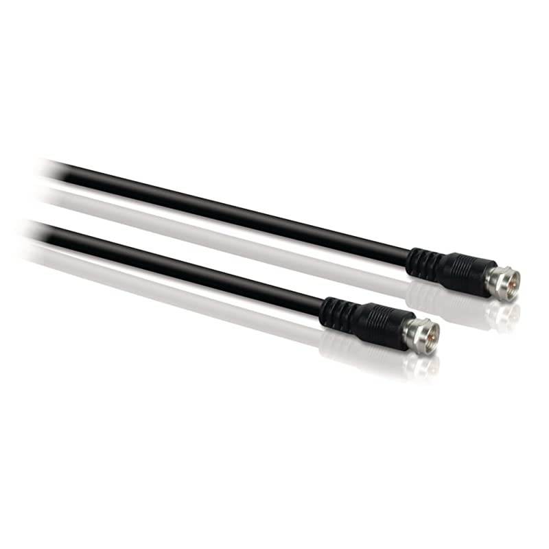 RG6 Dual Shield Coaxial Cable, 25 ft. Ideal for TV Antenna DVR VCR Satellite Cable, F-Type Connectors, 3Ghz Digital, Black, SWV2155H/37