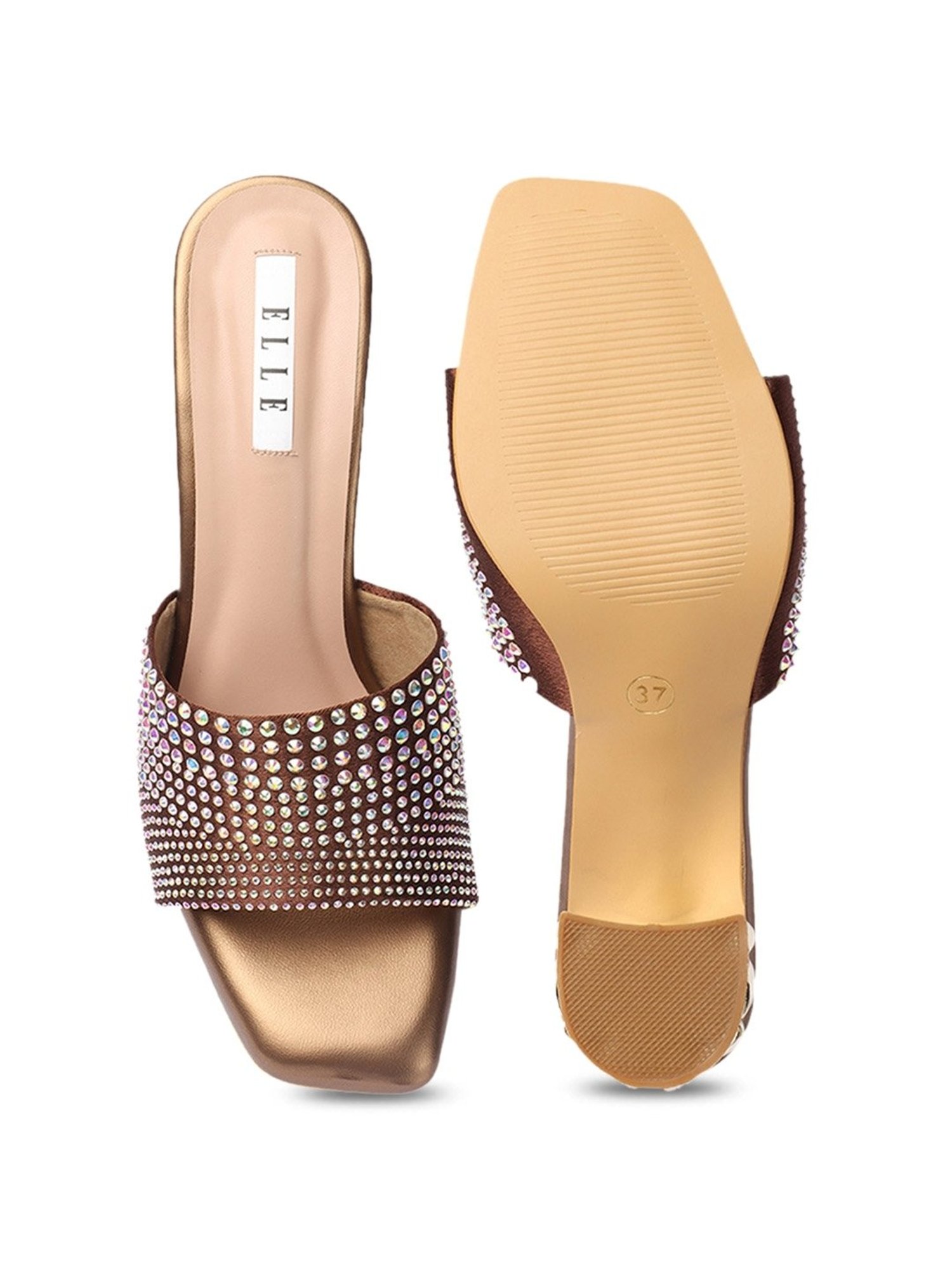 Elle Women's Antique Gold Ethnic Sandals