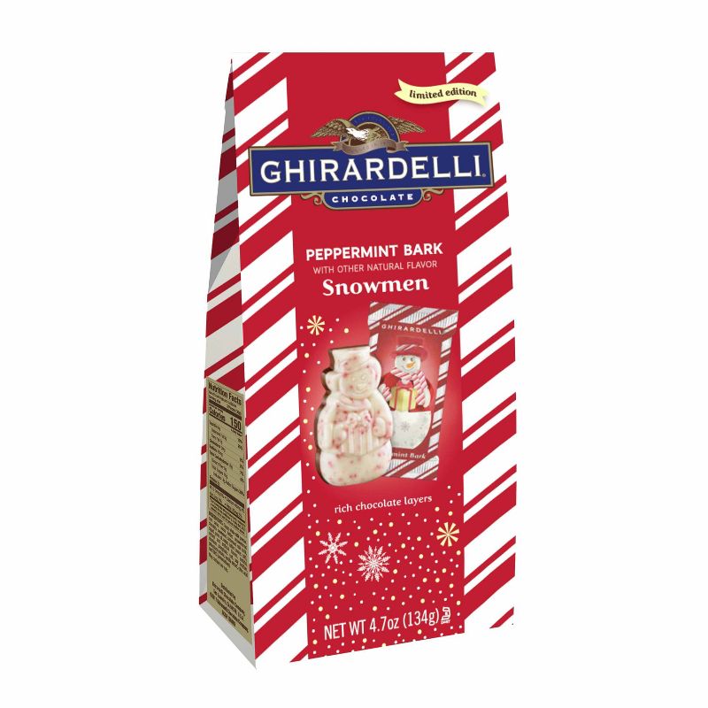 Ghirardelli Holiday Peppermint Bark Chocolate Snowmen - 4.7oz