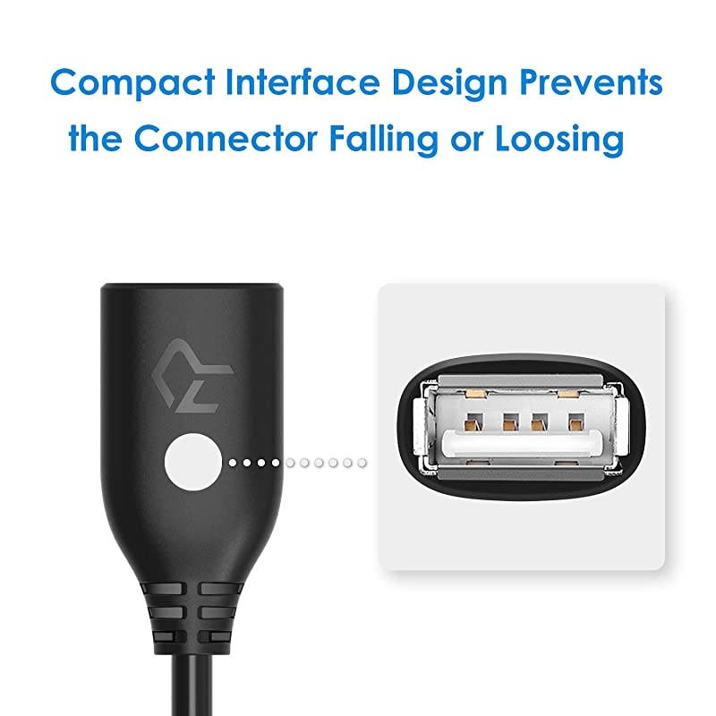 Micro USB Male to USB 20 Female Adapter OnTheGo OTG Convertor Cable 3Pack Black