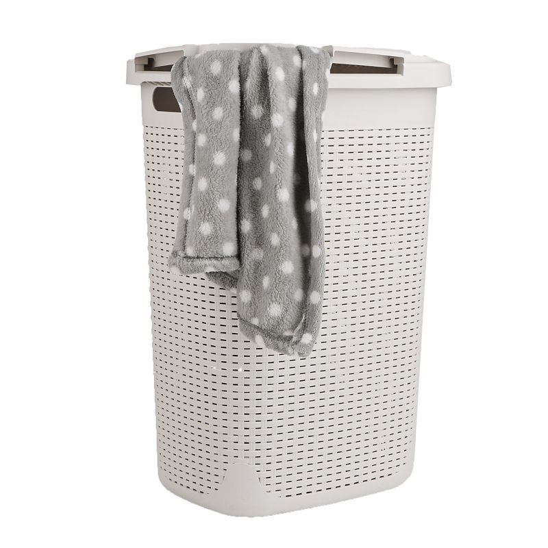 Mind Reader 60 Liter Laundry Basket, Ivory