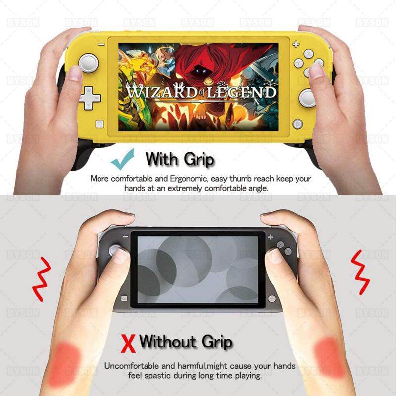 Grip Case for Nintendo Switch Lite 2019, Comfortable & Ergonomic NS Mini Non-Slip Handle Stretchable with Stand Brace Compatible Nintend Switch/Switch Lite Handgrip Accessories (Red Blue)