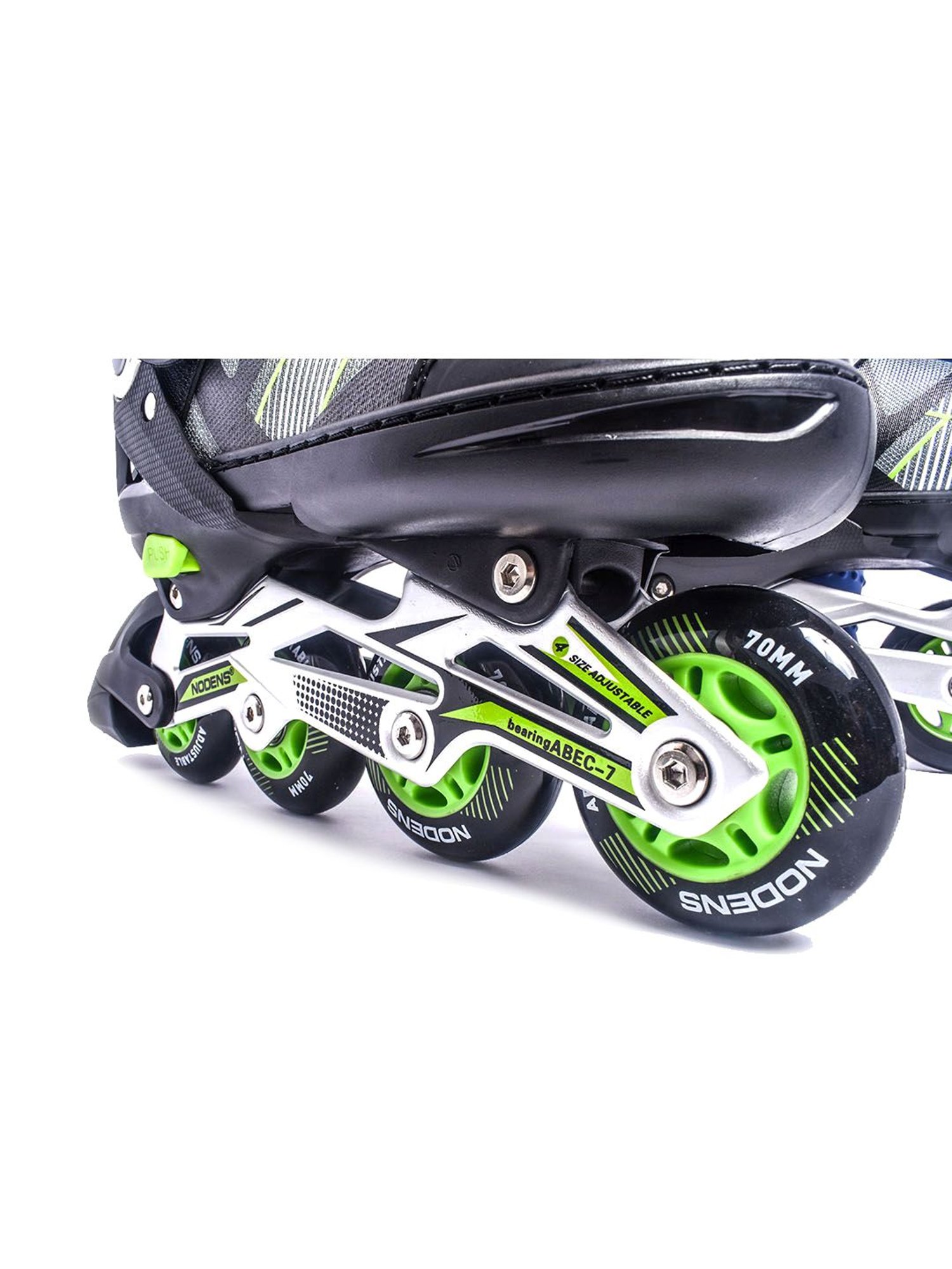 NODENS Black & Green Adjustable Inline Skates