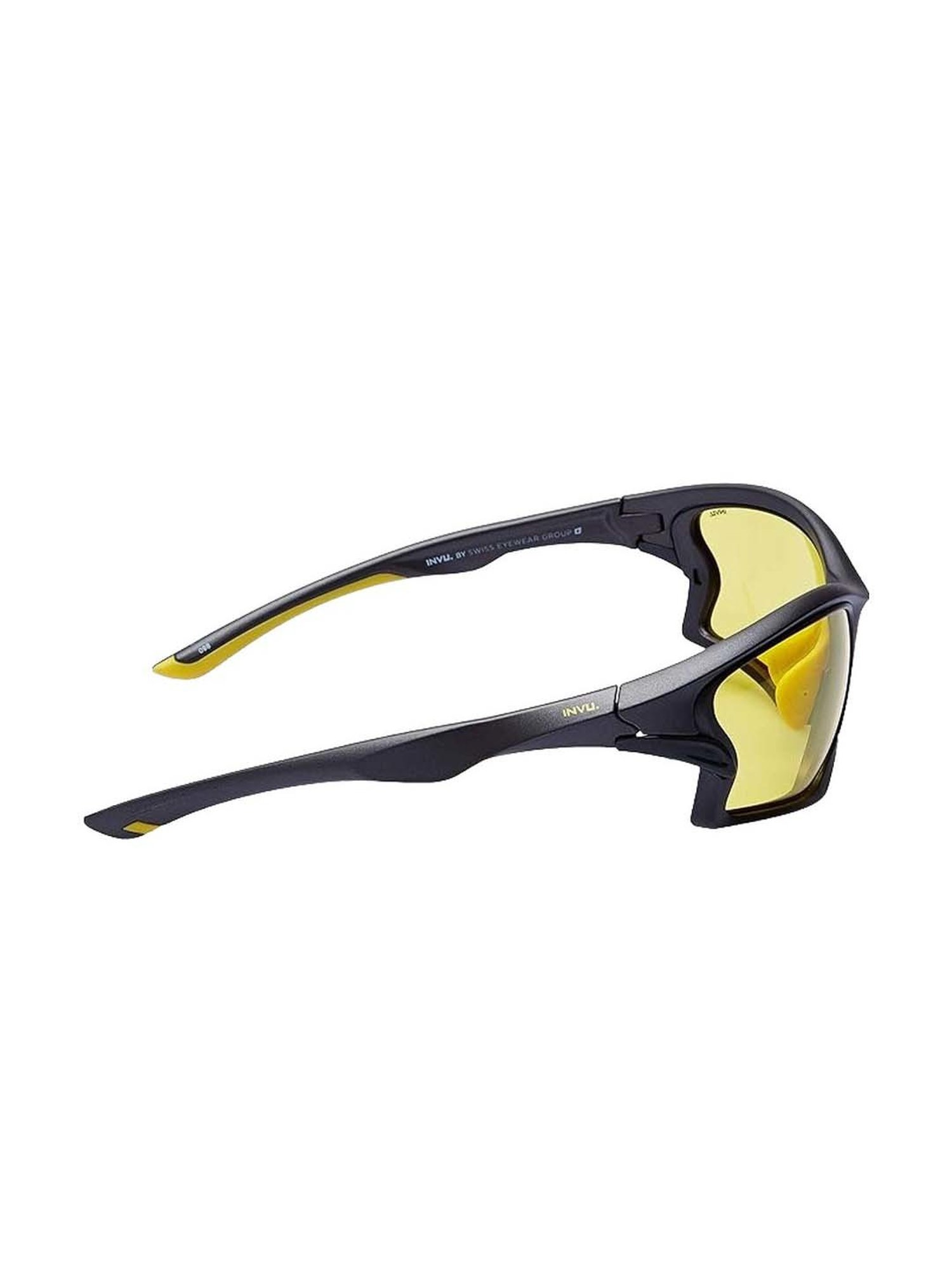 INVU Yellow Wraparound UV Protection Sunglasses for Men
