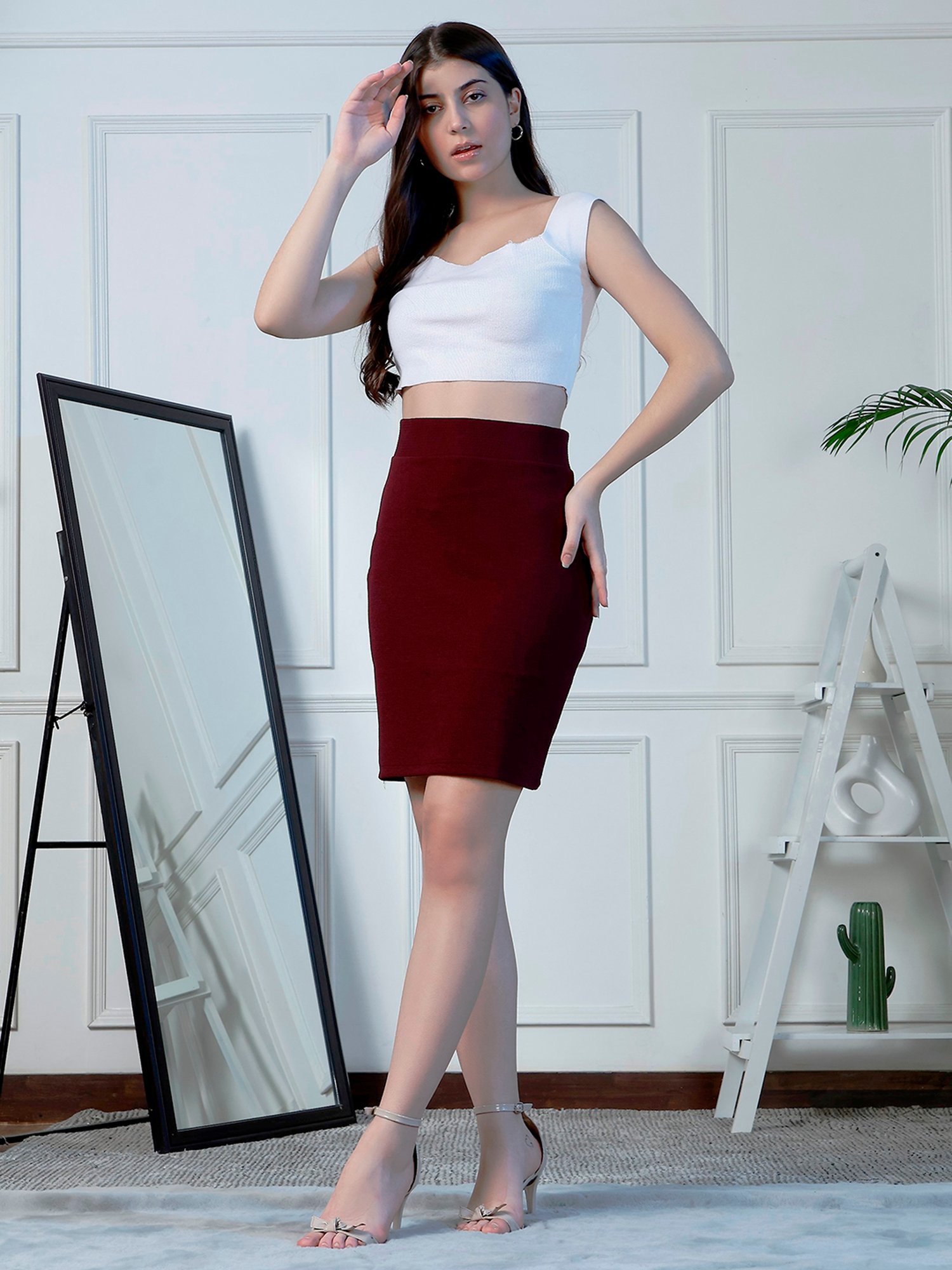 NEUDIS Wine Maxi Skirt