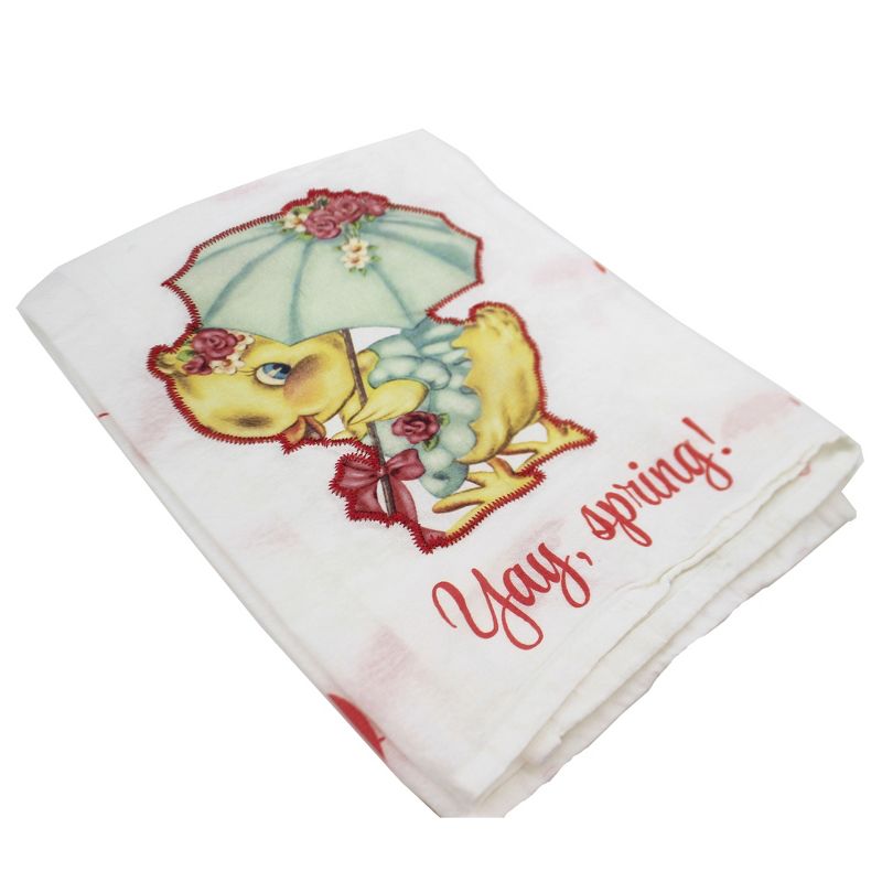 Tabletop 28.0" Yay, Spring! Dish Towel Kitchen Clean Up 100% Cotton Primitives By Kathy  -  Kitchen Towel