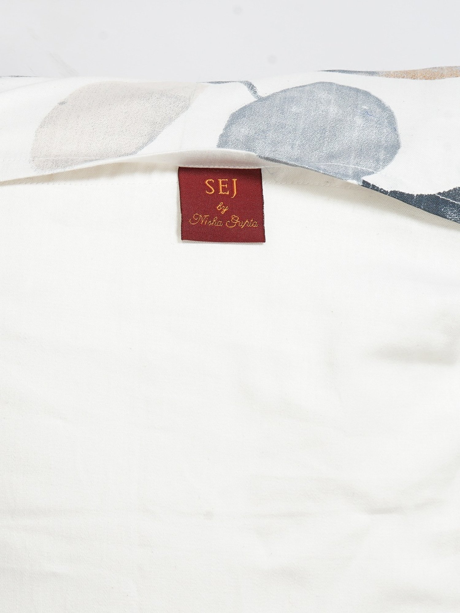 SEJ by Nisha Gupta Floral Blue 210 TC Cotton Single Bed Sheet with 1 Pillow Cover