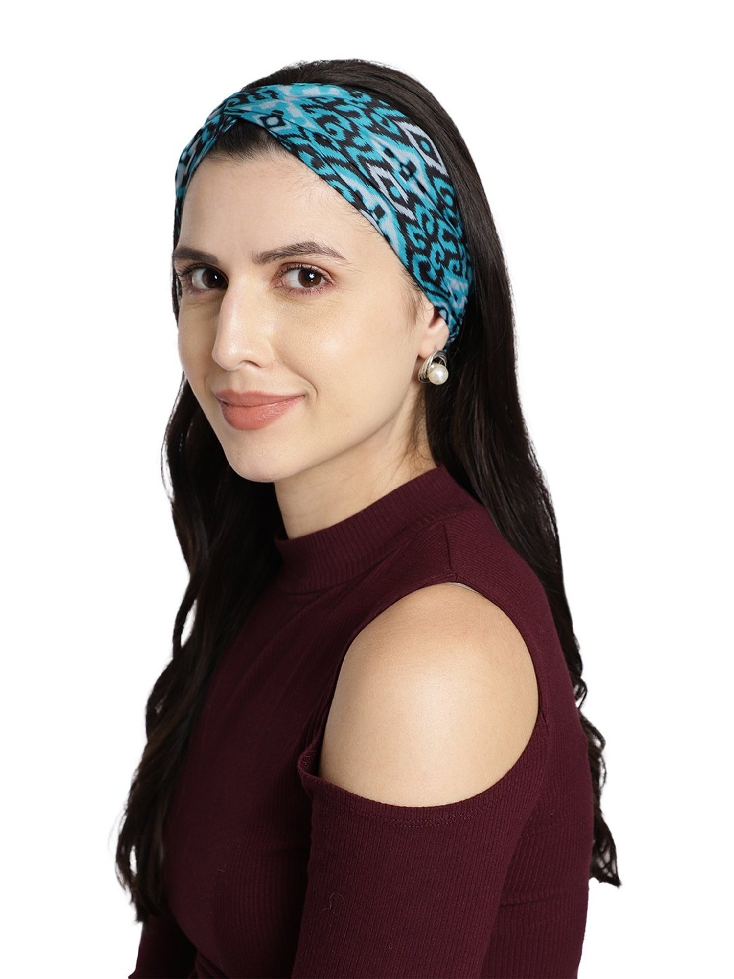 Aditi Wasan Off White Printed Head Bands Pack of 2