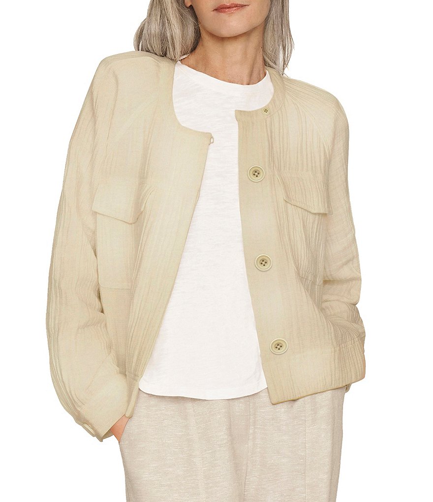 b new york Eco Friendly Crinkle Knit Utility Jacket