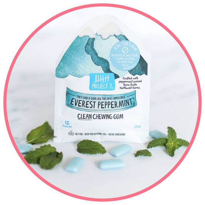 Project 7 Everest Peppermint Natural Gum - 0.53oz