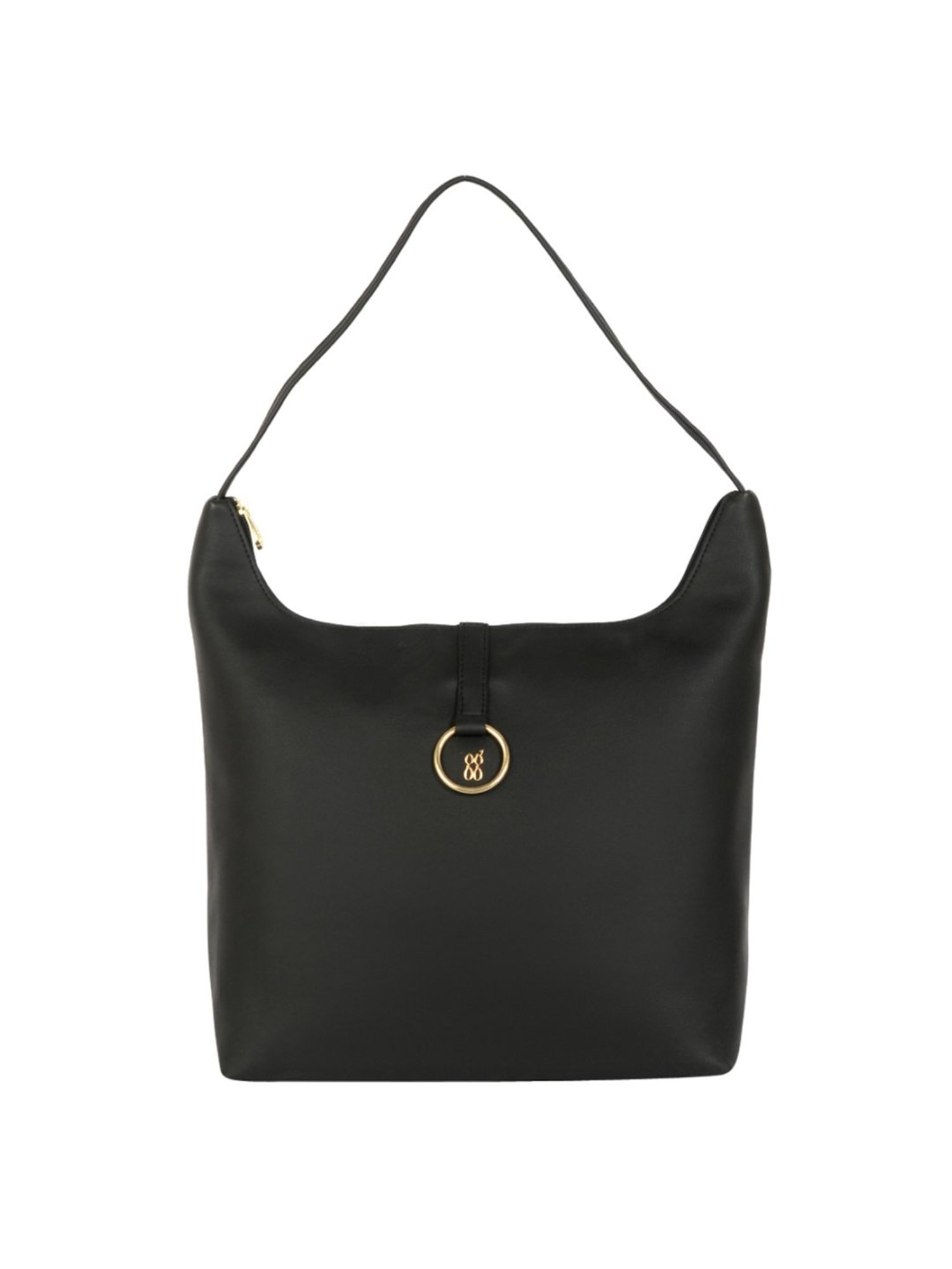 Baggit Black Solid Medium Hobo Handbag