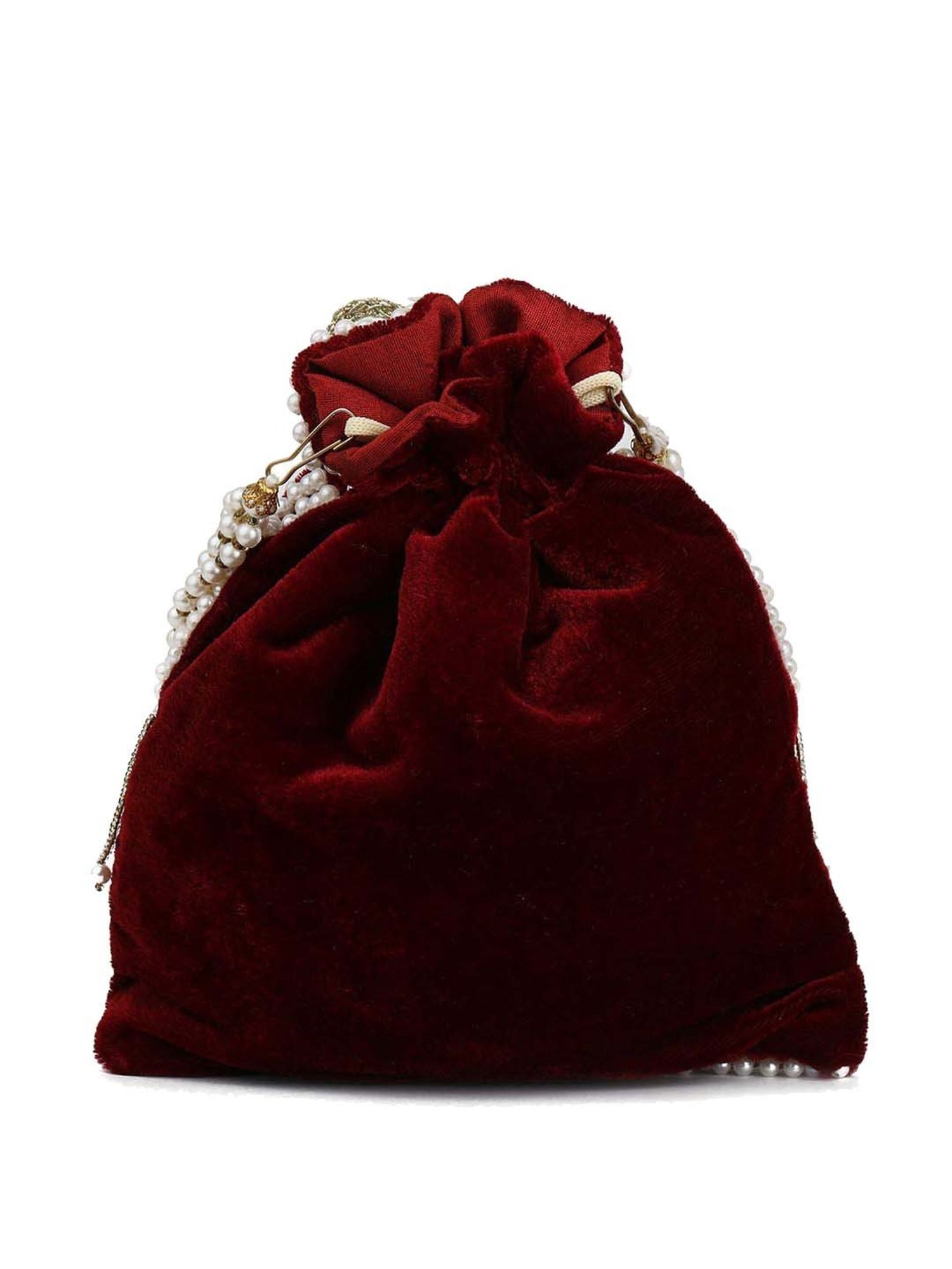 Gaurapakhi Maroon Embellished Potli