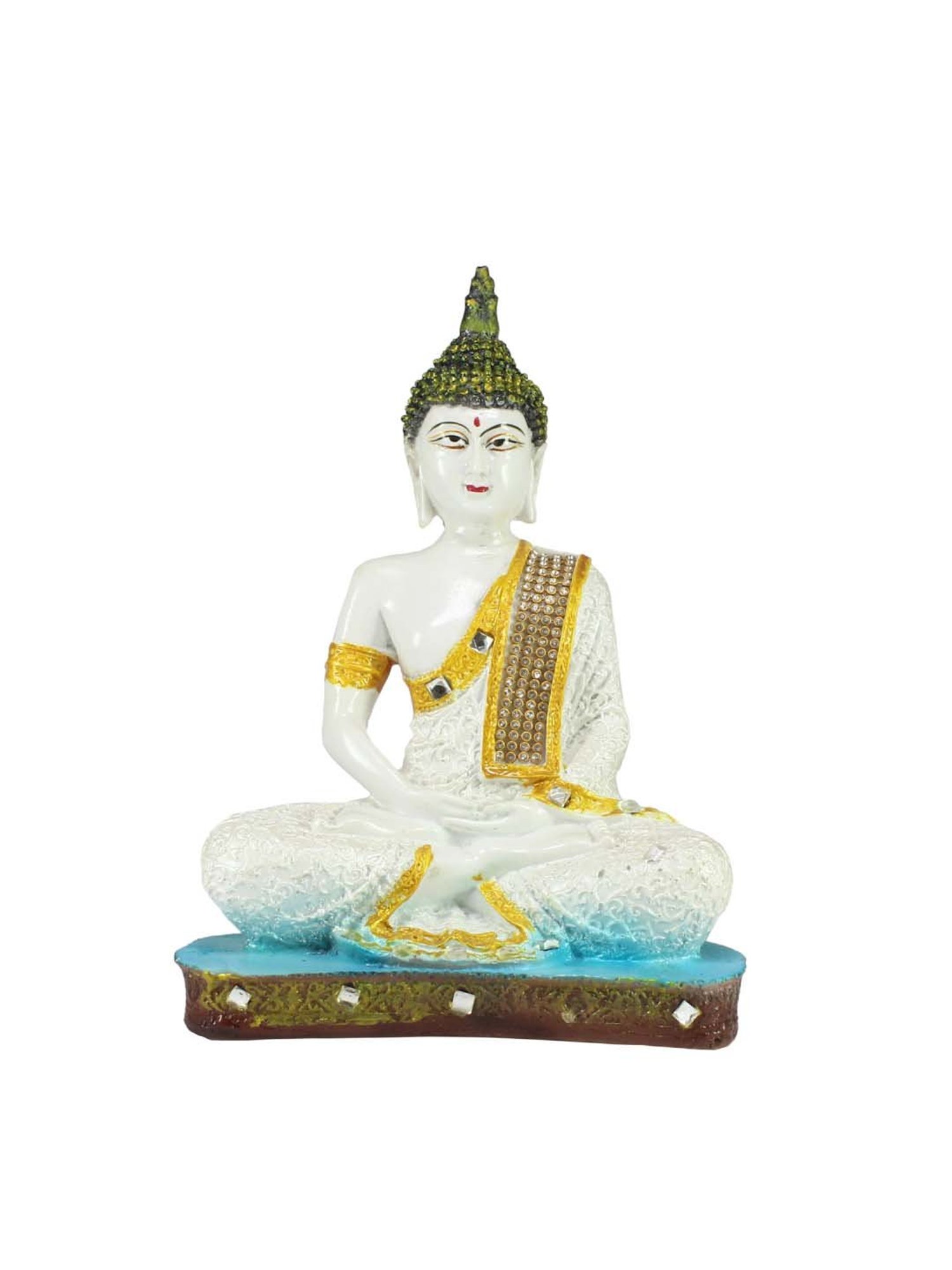 eCraftIndia White Buddha Decorative Showpiece - 24 cm