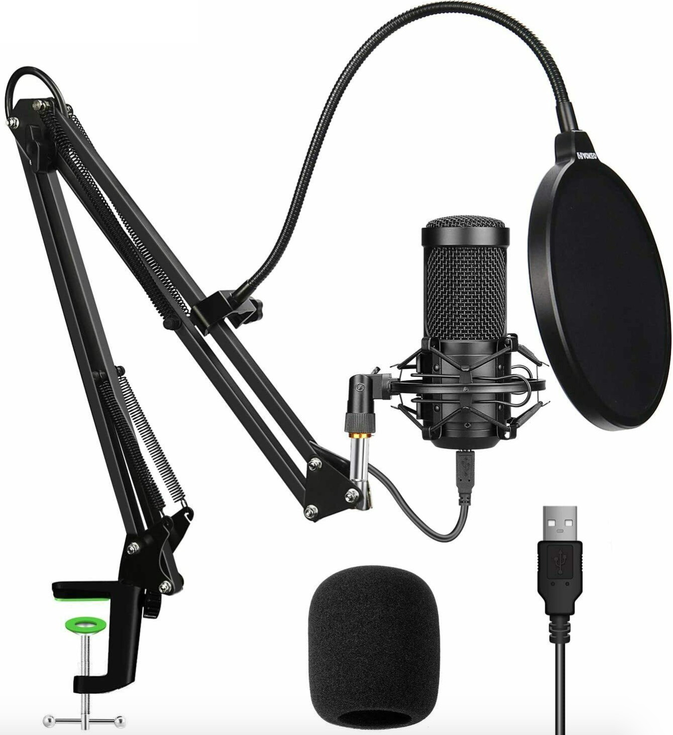 gold--BM800 Professional Suspension Microphone Kit Studio Live Stream Broadcasting Recording Condenser Microphone Set