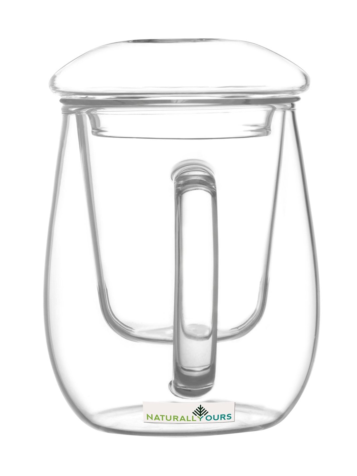 NATURALLYOURS Borosilicate Glass Cup with Tea Coffee Infuser - 300 ml