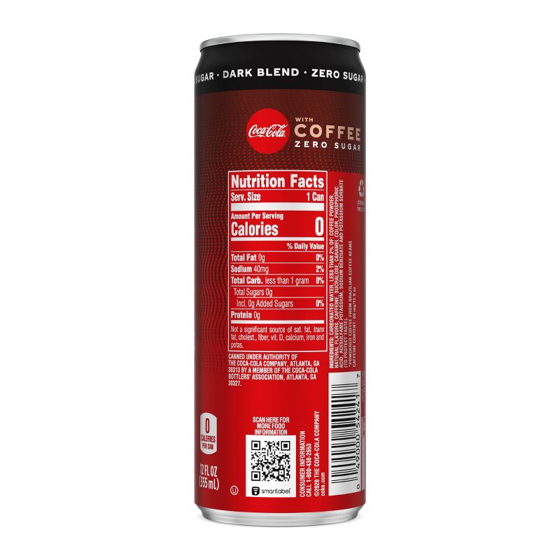 Coca-Cola with Coffee Dark Blend Zero Sugar - 12 fl oz Can
