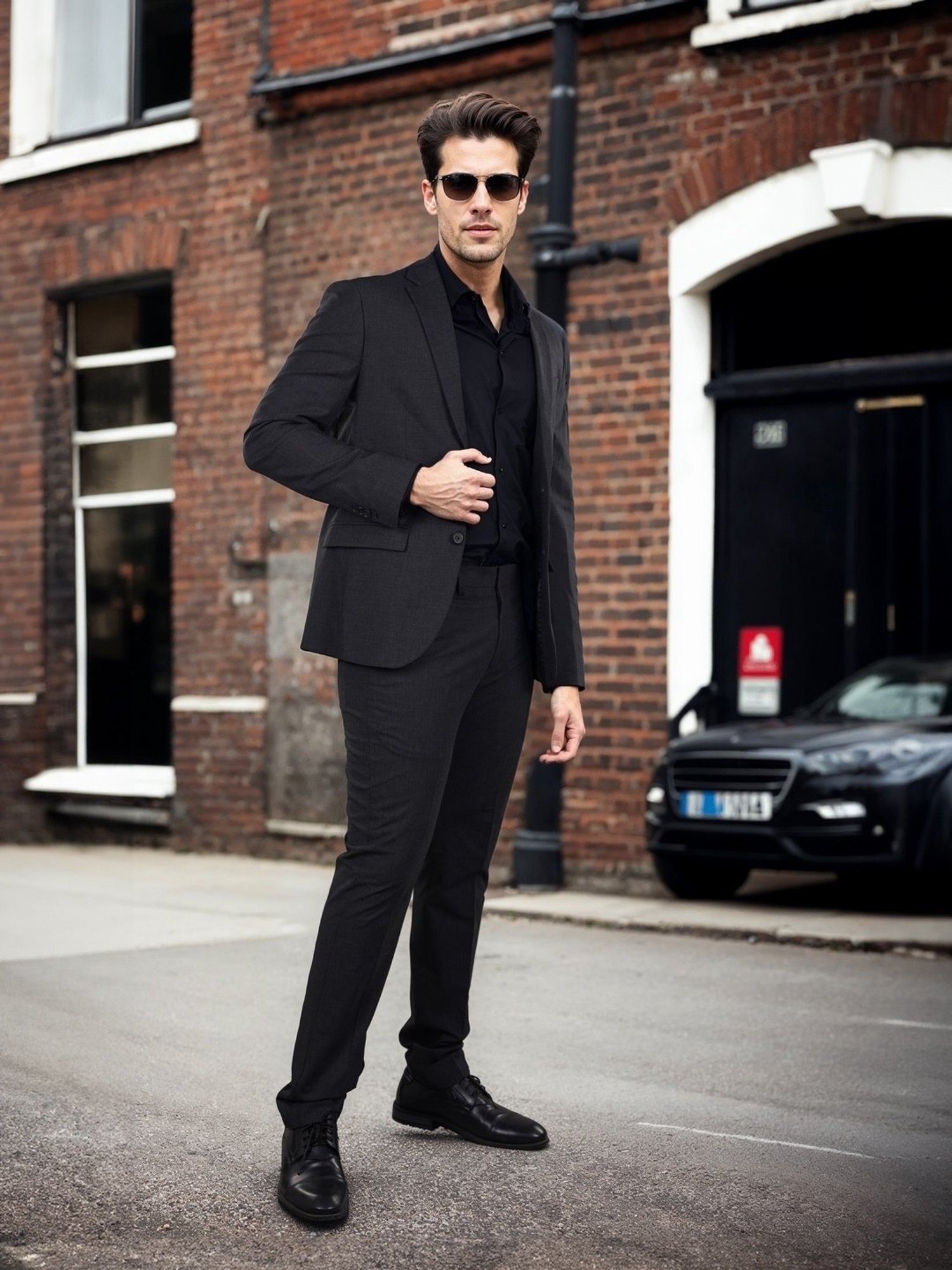 celio* Dark Grey Solid Slim Fit Suit Blazer