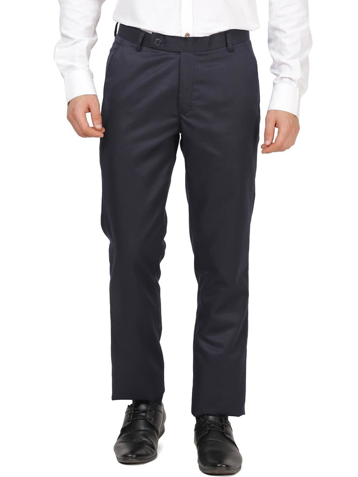 TAHVO Navy Blue  Slim Fit Trousers