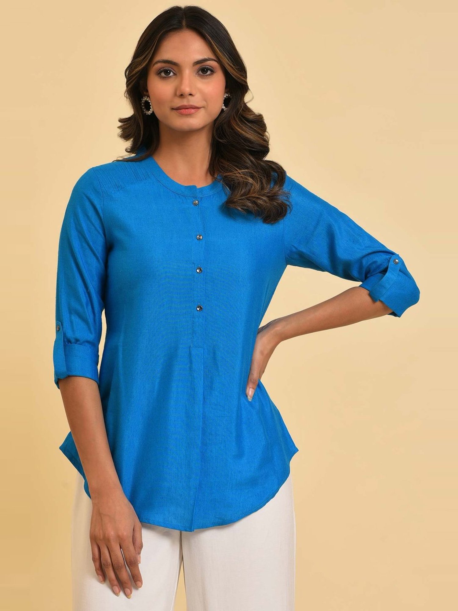 W Blue Cotton Top