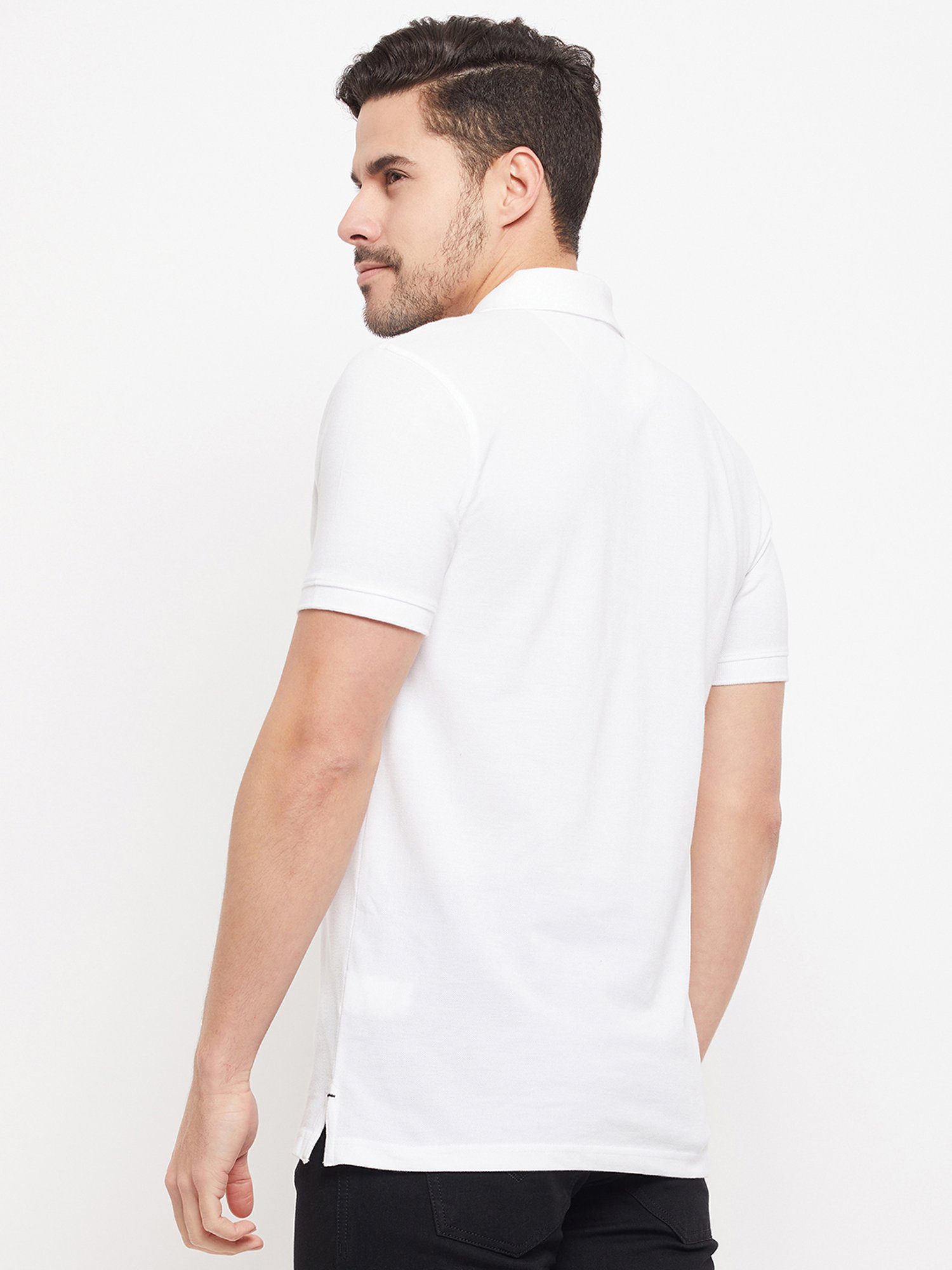 Cantabil White Regular Fit Polo T-Shirt