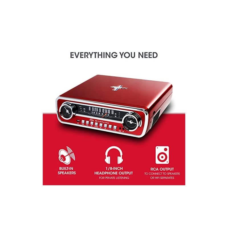 AudioFord LP4in1 Classic Car Styled Music Center Red Mustang LP