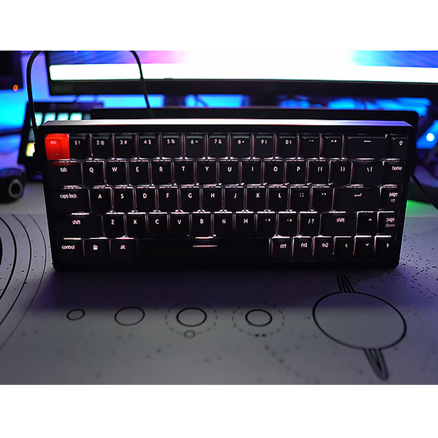 Keychron K6 Hot Swappable Wireless Bluetooth 5.1/Wired Mechanical Gaming Keyboard, 65% Compact 68-Key RGB LED Backlit N-Key Rollover, Doubleshot ABS Keycaps,for Mac Windows