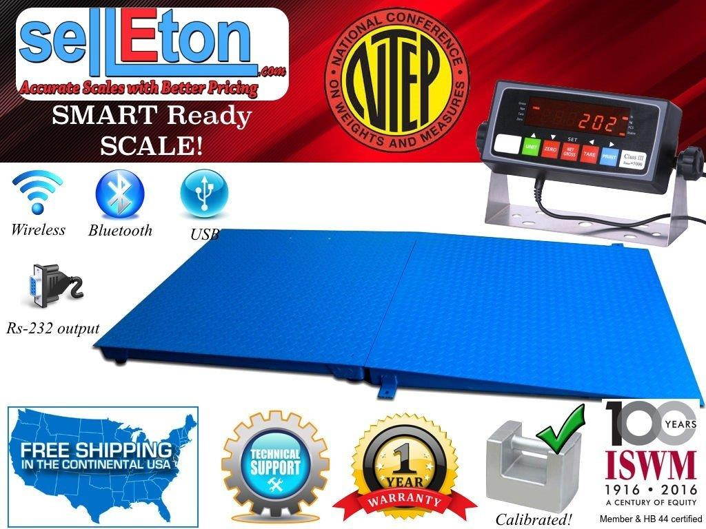 NTEP 5' x 5' (60'' x 60'') Floor Scale with Ramp 5,000 lbs x 1 lb/ Pallet Size