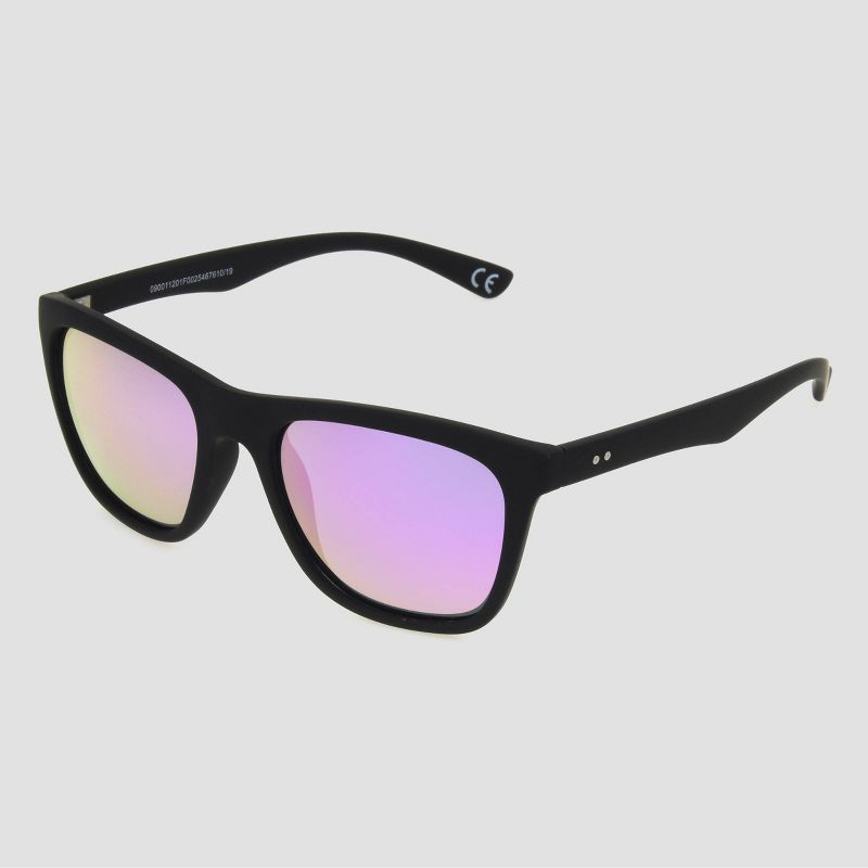 Men's Surfer Shade Rubberized Sunglasses with Mirrored Polarized Lenses - All in Motion™ Black