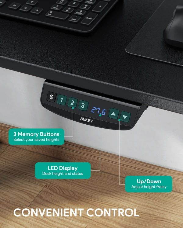 Gaming Desk 47.2" W x 23.6" D Office Computer Table, Black Gamer Workstation with 2 Cable Management Holes