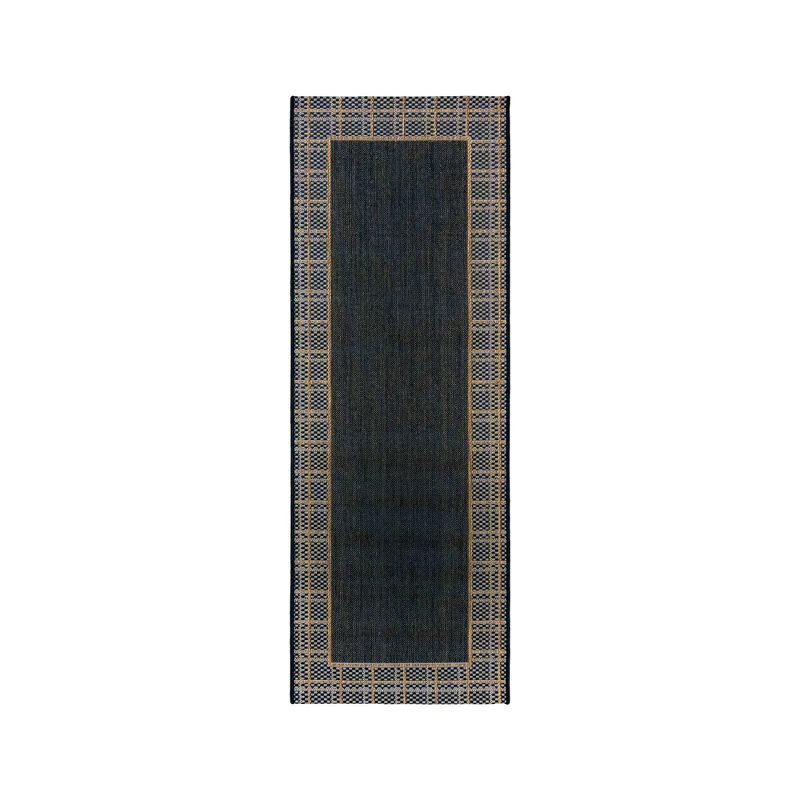 2.16' x 6' Logan Runner Outdoor Rug Chestnut/Black - Laura Ashley