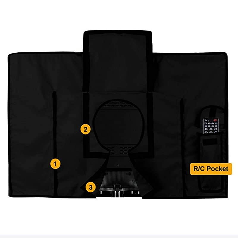 30 65 TV Cover Outdoor Weatherproof Television Protector Flat Screen TV Cover with Remote Storage Pocket fits for LED LCD Plasma TVs and Most Mounts and Stands Black 60 65