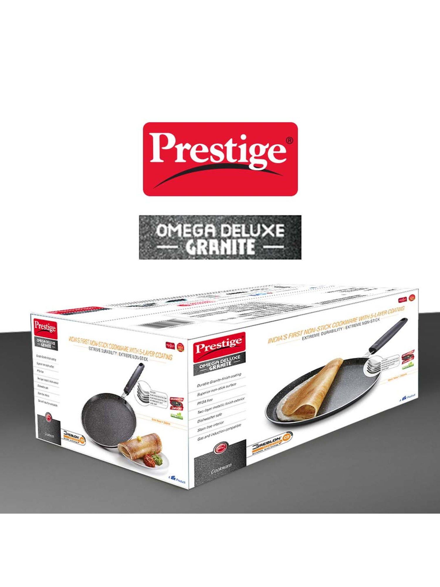 Prestige Omega Black Deluxe Granite Omni 300 mm Tawa - Set of 1