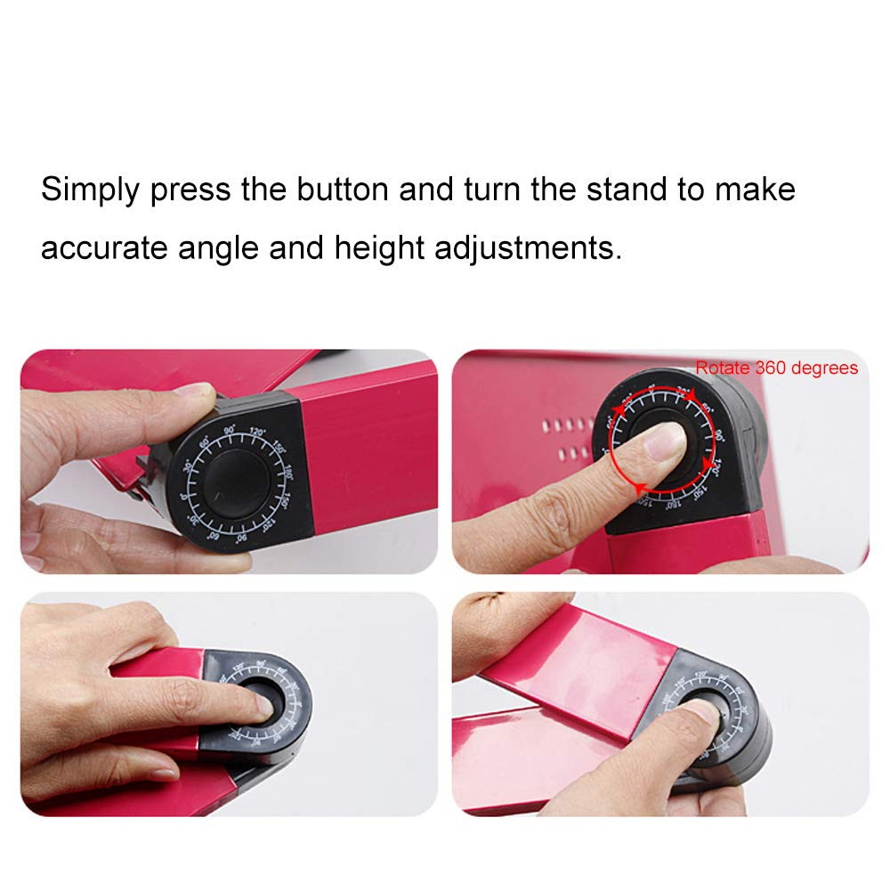 Laptop Stands Adjustable&nbsp;Lap Desks Portable Laptop Bed Table with Cooling Fans & Mouse Pad for Couch, Bed, Sofa