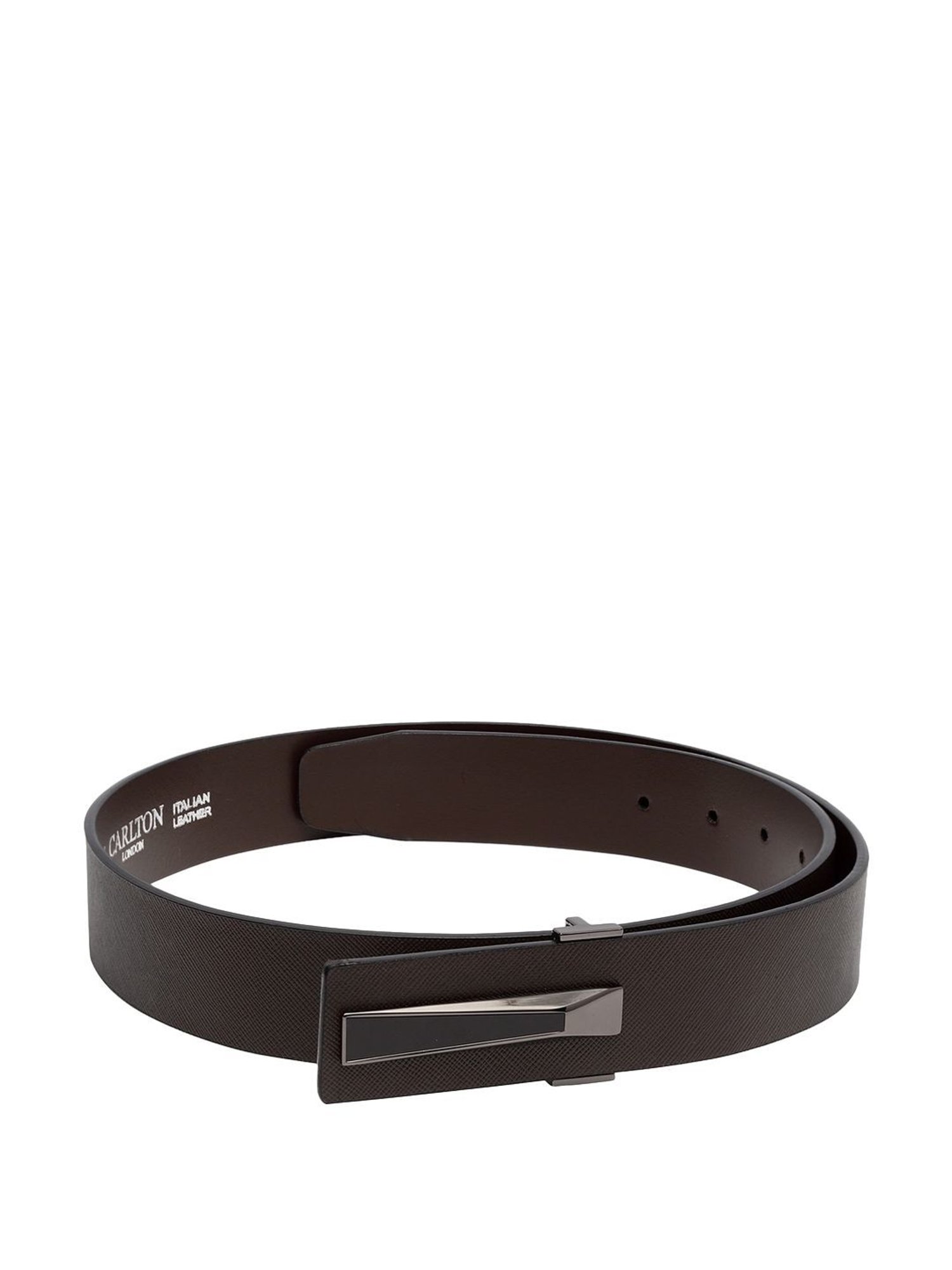 Carlton London Brown Leather Waist Belt For Men