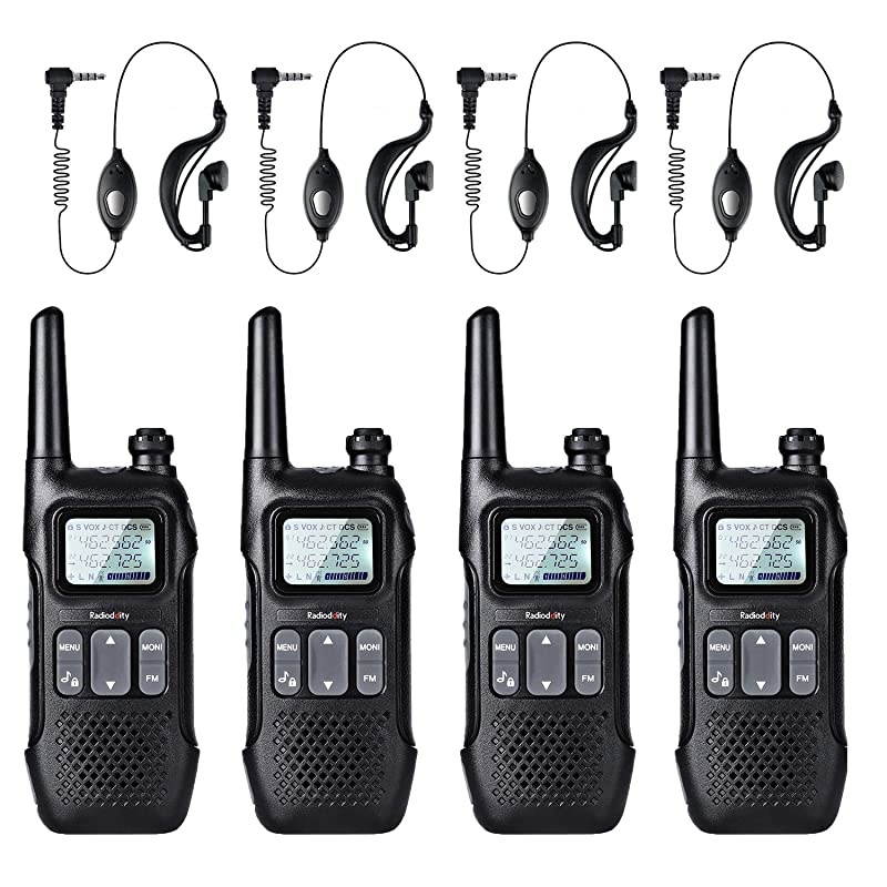 FST1 FRS NOAA TwoWay Radio Kids Walkie Talkies 22 CH Earpiece Flashlight USB Charging 4 Pack