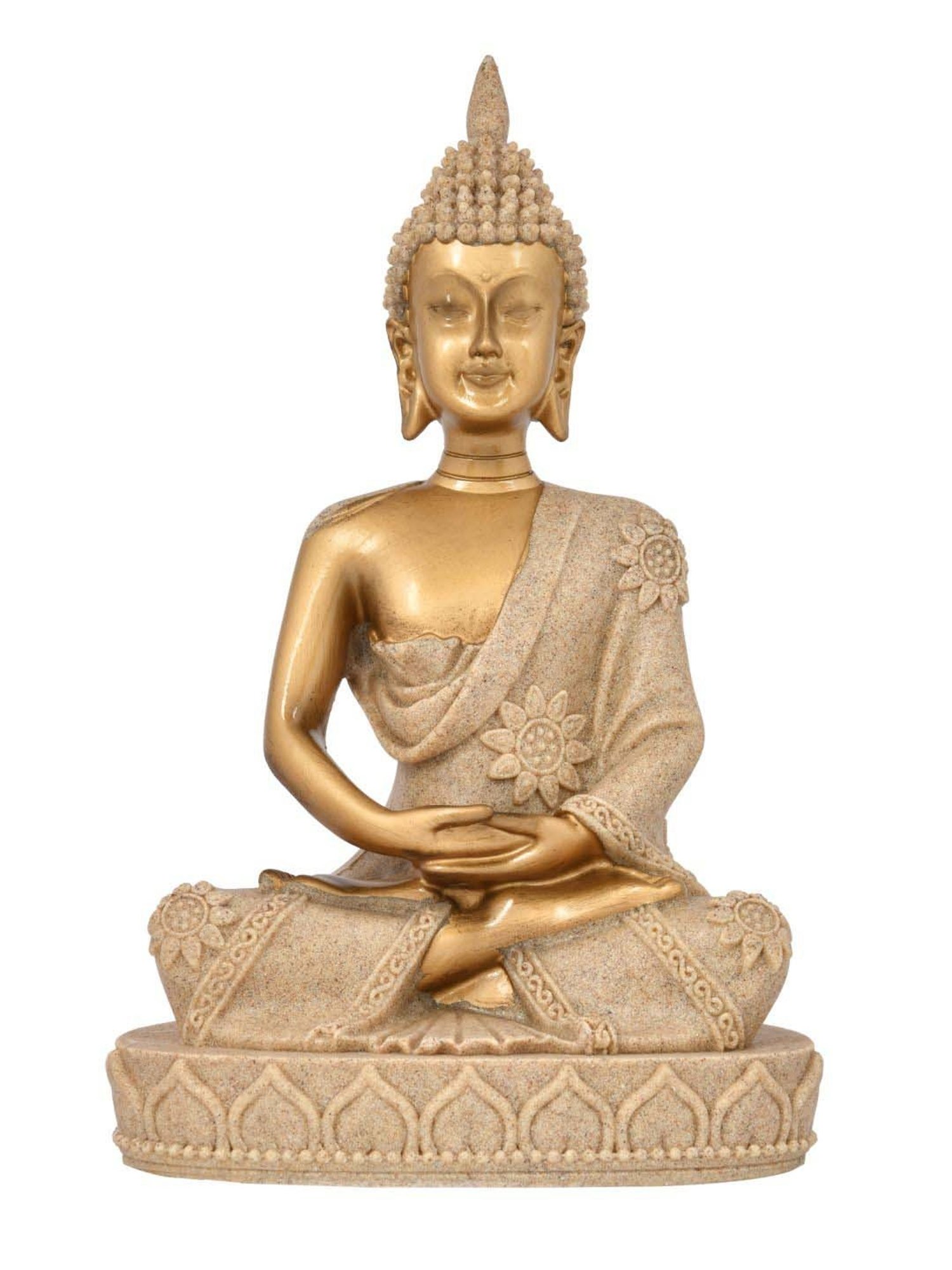 Tayhaa Golden Resin Eternal Wisdom Tranquility Buddha Idol