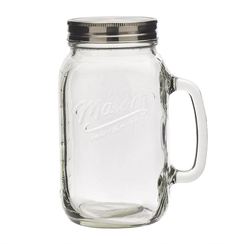 32oz 4pk Glass Drinking Jars with Handles - Mason Craft & More