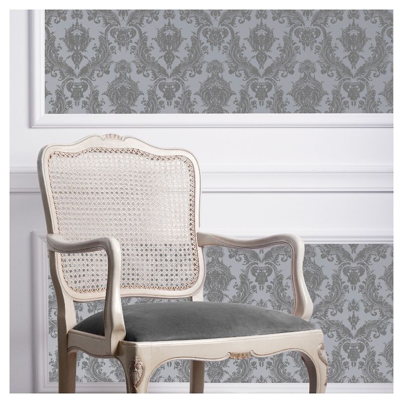 Tempaper Textured Damsel Self-Adhesive Removable Wallpaper Gray