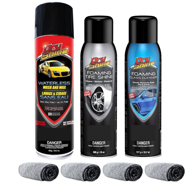 Dry Shine Exterior Kit and 4 Premium Microfiber Towels